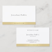 Modern Elegant Minimalistisch Goud Wit Professione Visitekaartje (Voorkant / Achterkant)