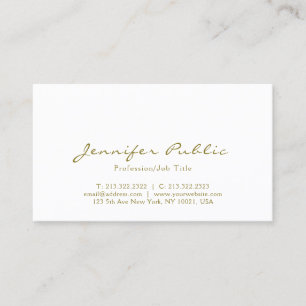 Modern elegant minimalistisch gouden kleurenscript visitekaartje