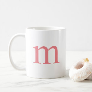 Modern Elegant Minimalistisch Initiaal Letter Mono Koffiemok