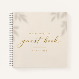 Modern Elegant Minimalistisch Ivoor Kleuren Trouwg Notitieboek