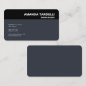 Modern Elegant Minimalistisch Zwart Blauw Grijs Visitekaartje (Voorkant / Achterkant)