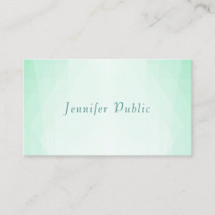 Modern Elegant Mint Green Script Monogram Sjabloon Visitekaartje