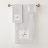 Modern Elegant Monogram Bad Handdoek (Insitu)