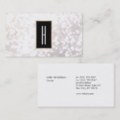 Modern Elegant Monogram, Black and White Bokeh Visitekaartje (Voorkant / Achterkant)