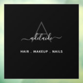 Modern Elegant Monogram Black Hair Salon Decal (Vel 3)