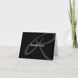 Modern Elegant Monogram Dank u binnen bericht Bedankkaart