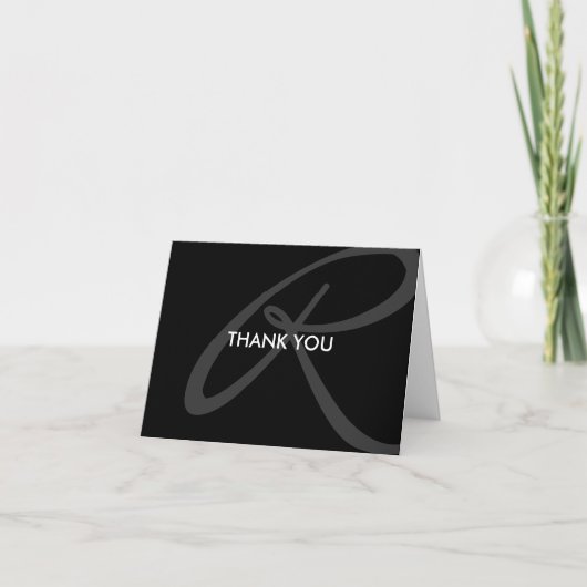 Modern Elegant Monogram Dank u binnen bericht Bedankkaart (Voorkant)