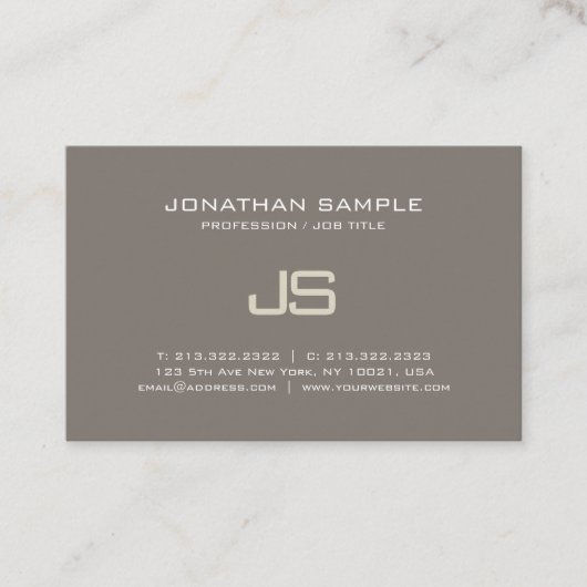 Modern elegant Monogram Design Professional Luxe Visitekaartje (Voorkant)