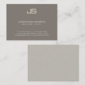 Modern elegant Monogram Design Trendy Plain Luxury Visitekaartje (Voorkant / Achterkant)