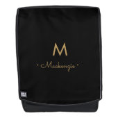 Modern Elegant Monogram Goud Script Rugtassen (Voorkant)