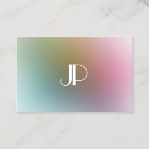 Modern Elegant Monogram Luxury Trendy Colorful Visitekaartje