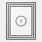 Modern Elegant monogram Minimalistisch zwart lijst Fleece Deken (Voorkant)