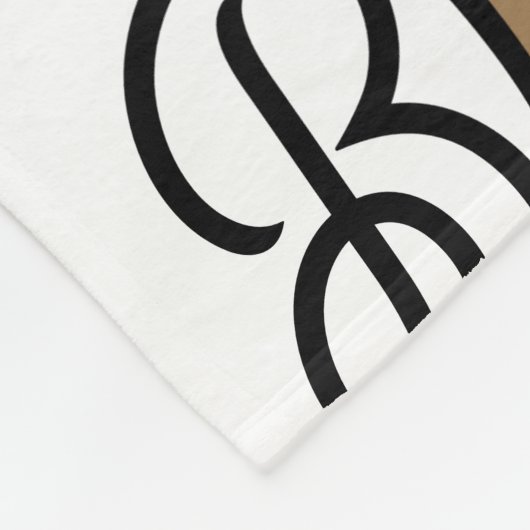 Modern Elegant Monogram Naam Zwart Goud Script Fleece Deken (Hoek)