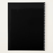 Modern Elegant Monogram Naam Zwart Goud Script Planner (Achterkant)