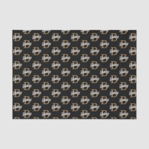 Modern Elegant Monogram Naam Zwart Goud Script Tissuepapier