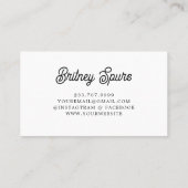 Modern Elegant Monogram Naam Zwart Goud Script Visitekaartje (Achterkant)