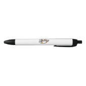 Modern Elegant Monogram Naam Zwart Goud Script Zwarte Inkt Pen (Bodem)
