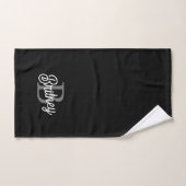 Modern Elegant Monogram Naam Zwart Grijs Script Bad Handdoek (Handdoek)