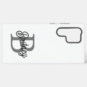 Modern Elegant Monogram Naam Zwart Grijs Script Samsung Galaxy Hoesje (Achterkant horizontaal)
