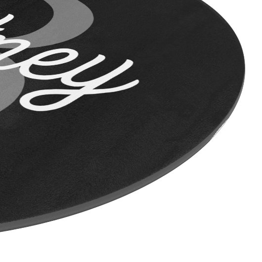 Modern Elegant Monogram Naam Zwart Grijs Script Snijplank (Hoek)