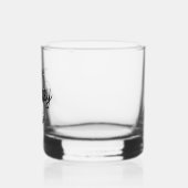 Modern Elegant Monogram Naam Zwart Grijs Script Whisky Glas (Links)