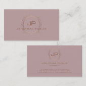 Modern Elegant Monogram Professional Trendy Visitekaartje (Voorkant / Achterkant)