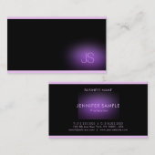 Modern Elegant Monogram Professioneel Paarse Chic Visitekaartje (Voorkant / Achterkant)