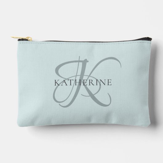 Modern Elegant Monogram Script Aqua Blue Etui (Voorkant)