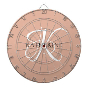 Modern Elegant Monogram Script Blush Roze Dartbord
