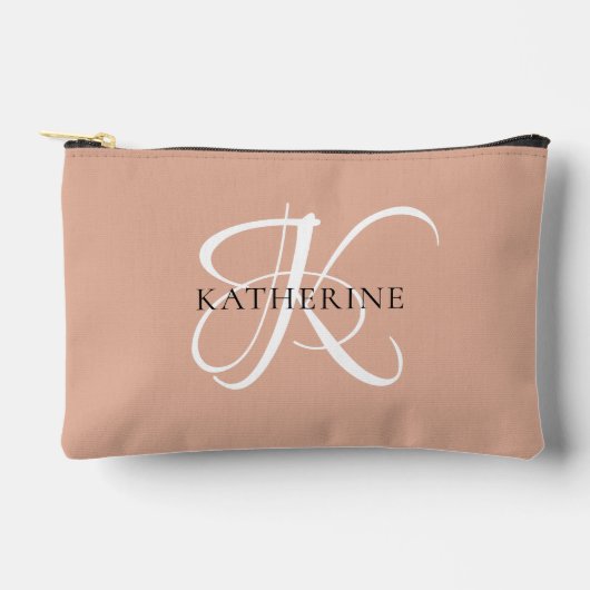 Modern Elegant Monogram Script Blush Roze Etui (Voorkant)