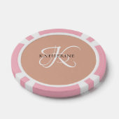 Modern Elegant Monogram Script Blush Roze Poker Chips (Enkel)