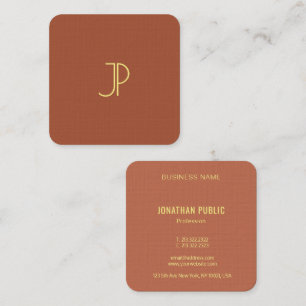 Modern Elegant Monogram Sjabloon Luxe Plein Vierkante Visitekaartje