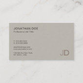 Modern Elegant Monogrammed Design Trendy Plain Visitekaartje (Achterkant)