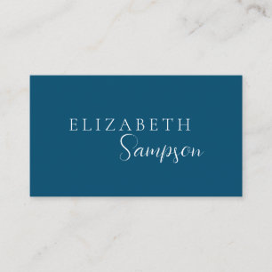 Modern Elegant Navy Blauw en Wit Visitekaartje