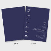 Modern Elegant Navy Blue Cross Doop Kaart
