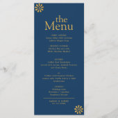 Modern Elegant Navy Blue Gold Lijst Dinermenu Menu (Voorkant)