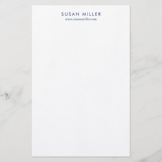 Modern Elegant Navy Blue Personal Stationery Briefpapier (Voorkant)