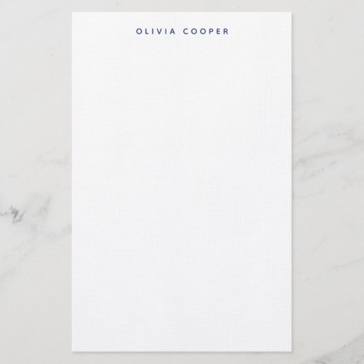 Modern Elegant Navy Blue Personal Stationery Briefpapier (Voorkant)
