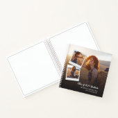 Modern Elegant Navy Script Photo Afstuderen Guest Notitieboek (Binnen)