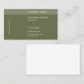Modern Elegant Ontwerp Professional Plain Green Visitekaartje (Voorkant / Achterkant)