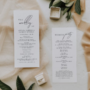 Modern Elegant Order of Events Trouwprogramma