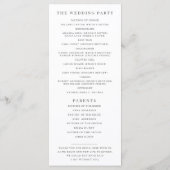 Modern Elegant Order of Service / Wedding Programma (Achterkant)