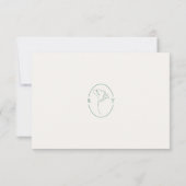 Modern Elegant Outlined Botanical Emerald RSVP Kaartje (Achterkant)