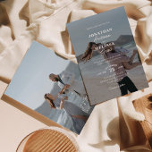 Modern Elegant Overlay Fotoscript Bruiloft Kaart