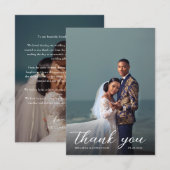 Modern Elegant Overlay Script 2 volledige foto bru Bedankkaart (Voorkant / Achterkant)