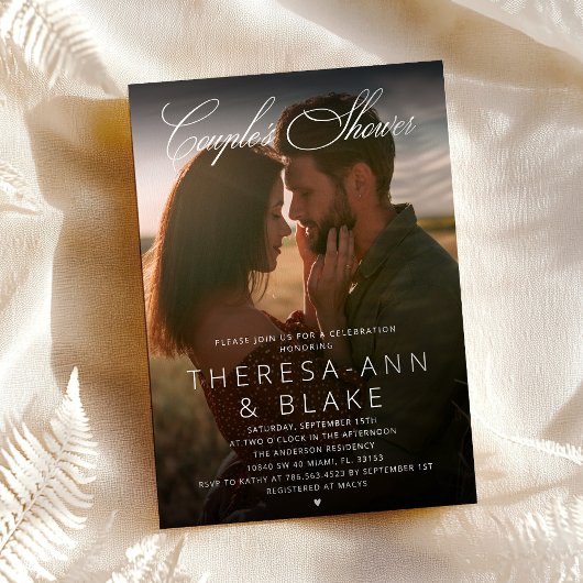 Modern Elegant Paar Douche Eenvoudig Kaart