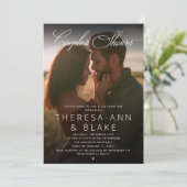 Modern Elegant Paar Douche Eenvoudig Kaart (Staand voorkant)