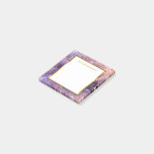 Modern elegant paars amethyst geode monogram post-it® notes (Schuin)