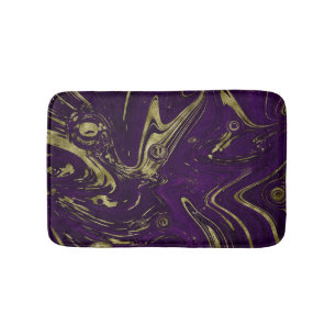 Modern Elegant Paars & Gold Marble Swirl  Badmat