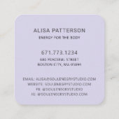 Modern Elegant Paars Mandala Vierkante Visitekaartje (Achterkant)